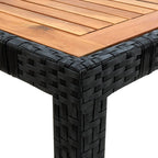 Set comedor de jardín 9 piezas y cojines ratán sintético negro