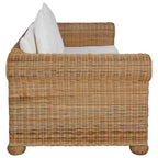 Conjunto de sofás 2 piezas con cojines ratán natural