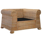 Conjunto de sofás 2 piezas con cojines ratán natural