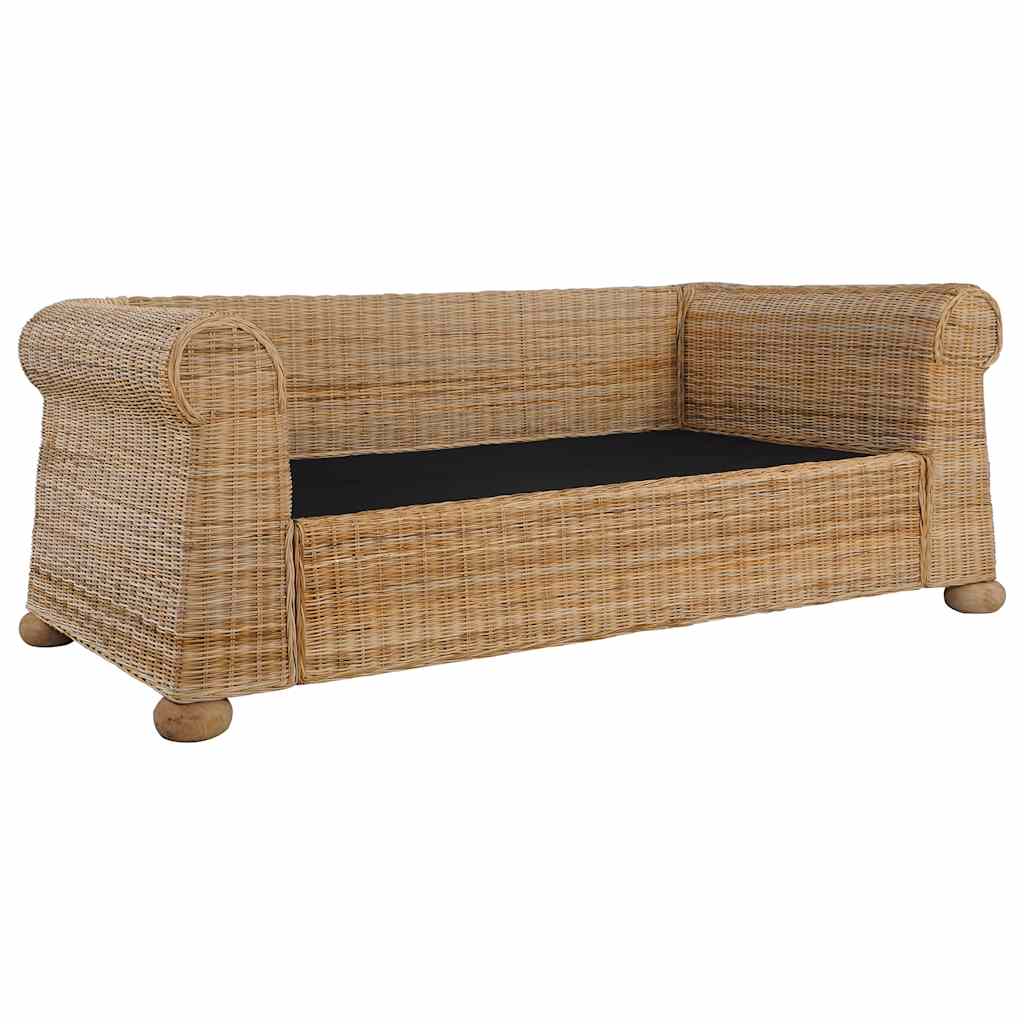 Conjunto de sofás 2 piezas con cojines ratán natural
