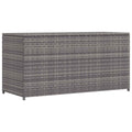 Caja de almacenaje de jardín ratán sintético gris 120x50x60 cm