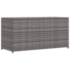 Caja de almacenaje de jardín ratán sintético gris 120x50x60 cm