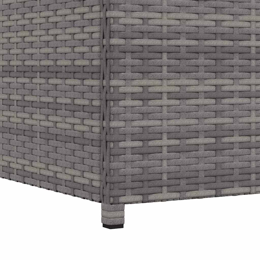 Caja de almacenaje de jardín ratán sintético gris 120x50x60 cm