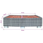 Caja de almacenaje de jardín ratán sintético gris 120x50x60 cm