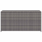 Caja de almacenaje de jardín ratán sintético gris 120x50x60 cm