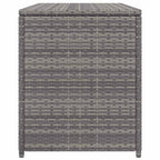 Caja de almacenaje de jardín ratán sintético gris 120x50x60 cm