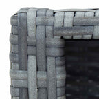 Escalón de bañera de hidromasaje ratán PE gris 92x45x25 cm