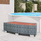 Escalón de bañera de hidromasaje ratán PE gris 92x45x25 cm