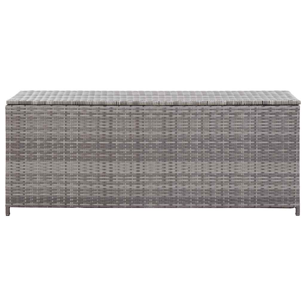 Arca de arrumação de jardim em vime sintético cinza 150x50x60 cm