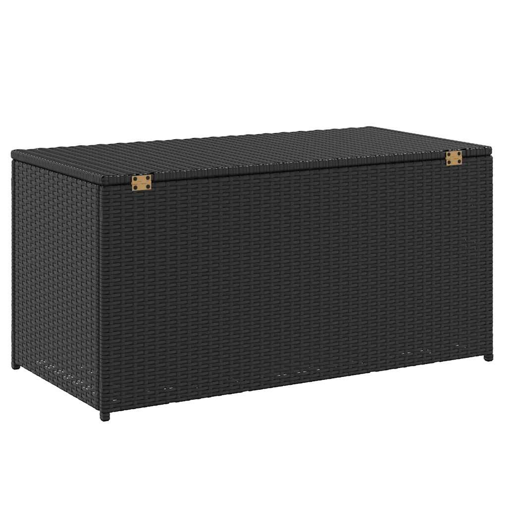 Caja de almacenaje de jardín ratán sintético negro 100x50x50 cm