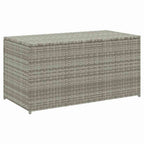 Caja de almacenaje de jardín ratán sintético gris 100x50x50 cm