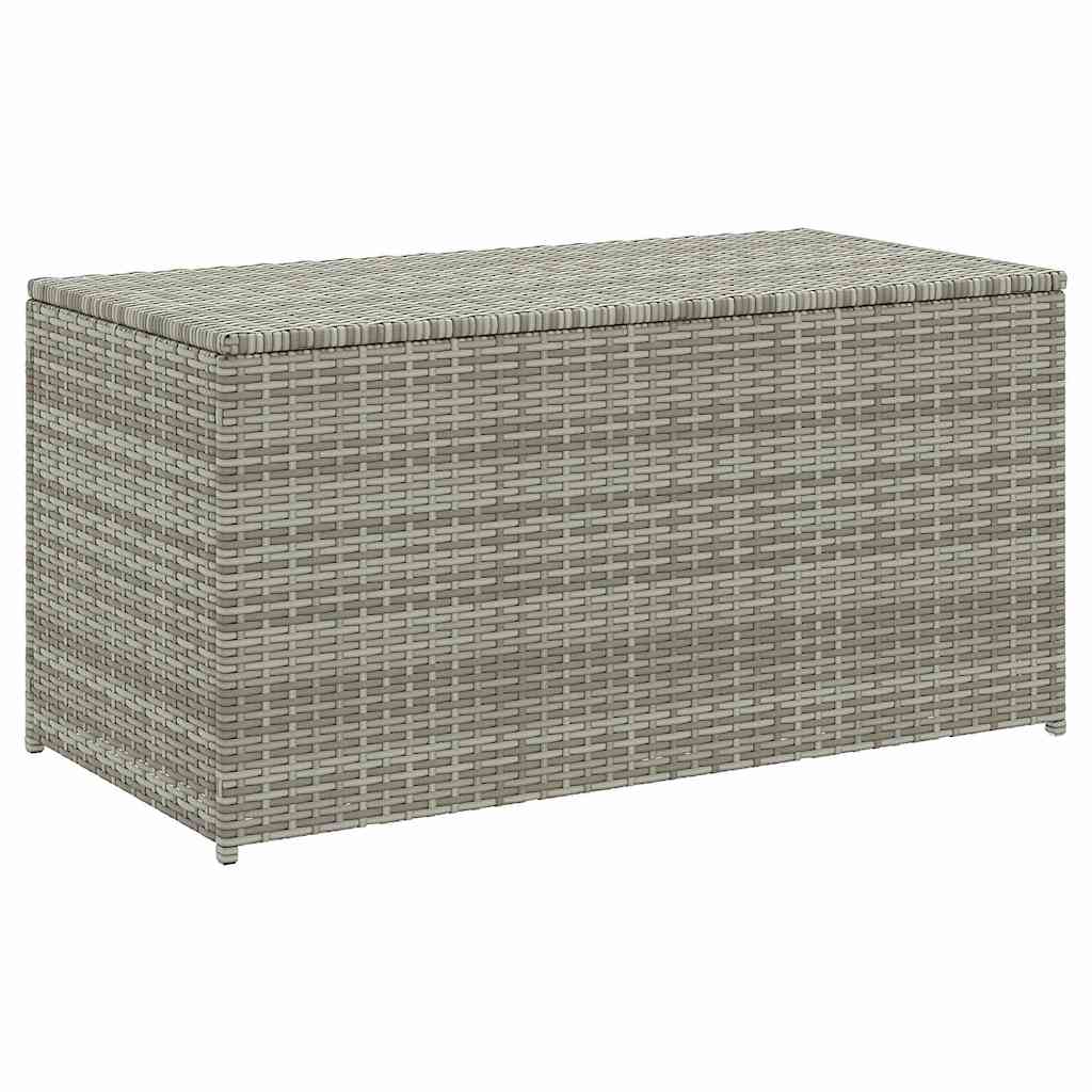 Caja de almacenaje de jardín ratán sintético gris 100x50x50 cm