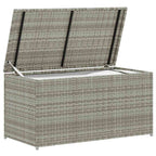 Caja de almacenaje de jardín ratán sintético gris 100x50x50 cm
