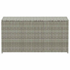 Caja de almacenaje de jardín ratán sintético gris 100x50x50 cm