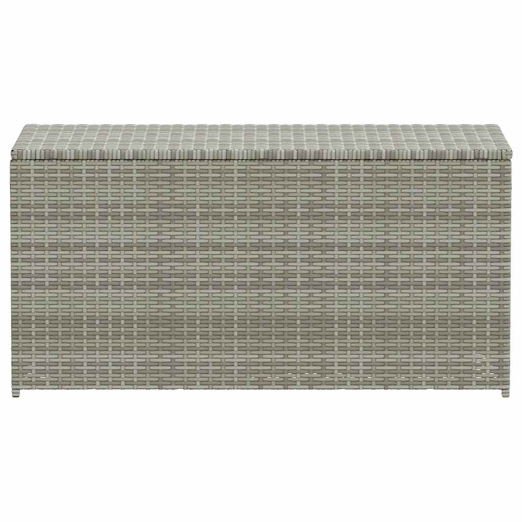 Caja de almacenaje de jardín ratán sintético gris 100x50x50 cm