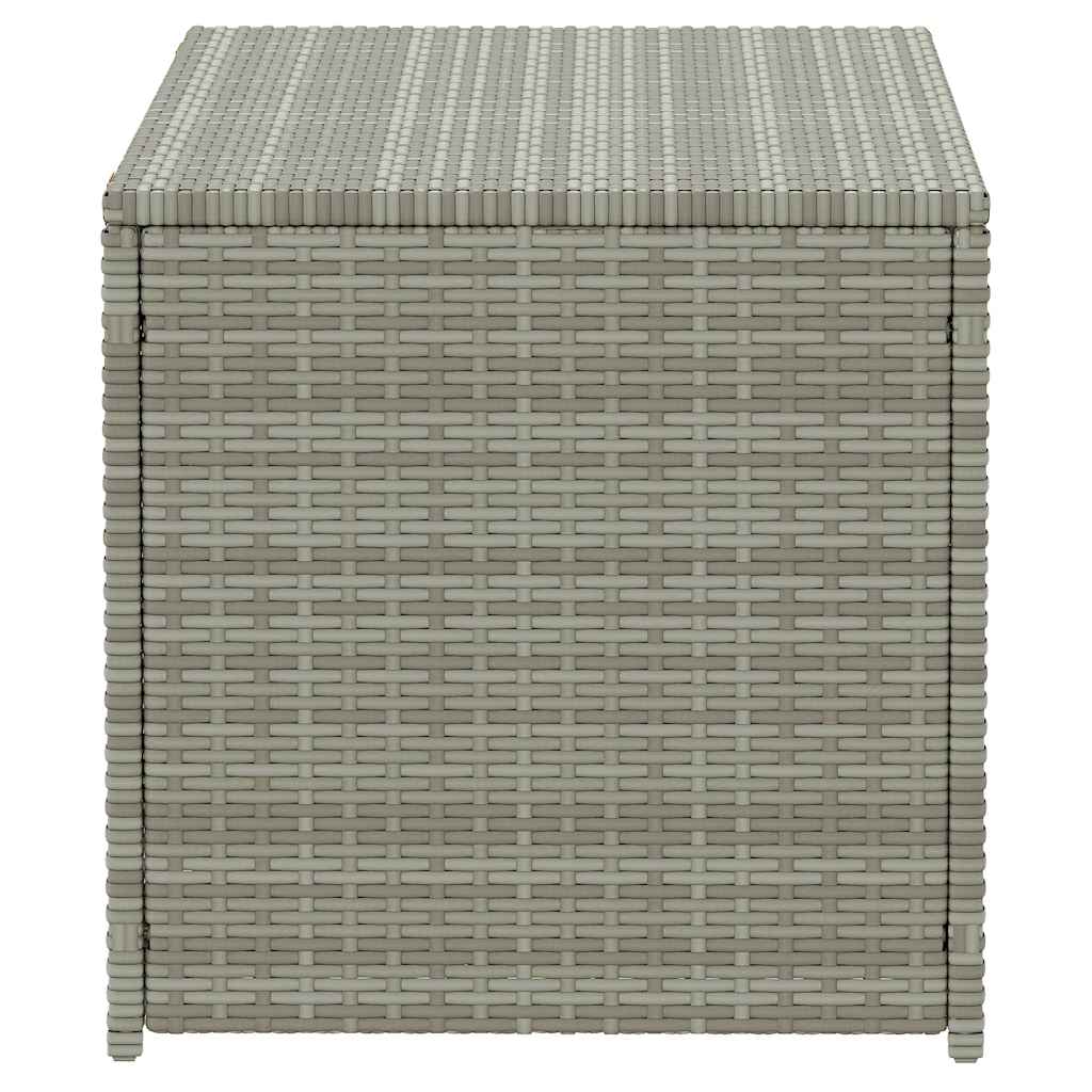 Caja de almacenaje de jardín ratán sintético gris 100x50x50 cm