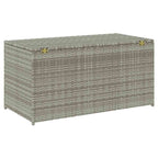 Caja de almacenaje de jardín ratán sintético gris 100x50x50 cm