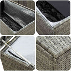Caja de almacenaje de jardín ratán sintético gris 100x50x50 cm