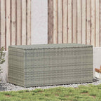 Caja de almacenaje de jardín ratán sintético gris 100x50x50 cm
