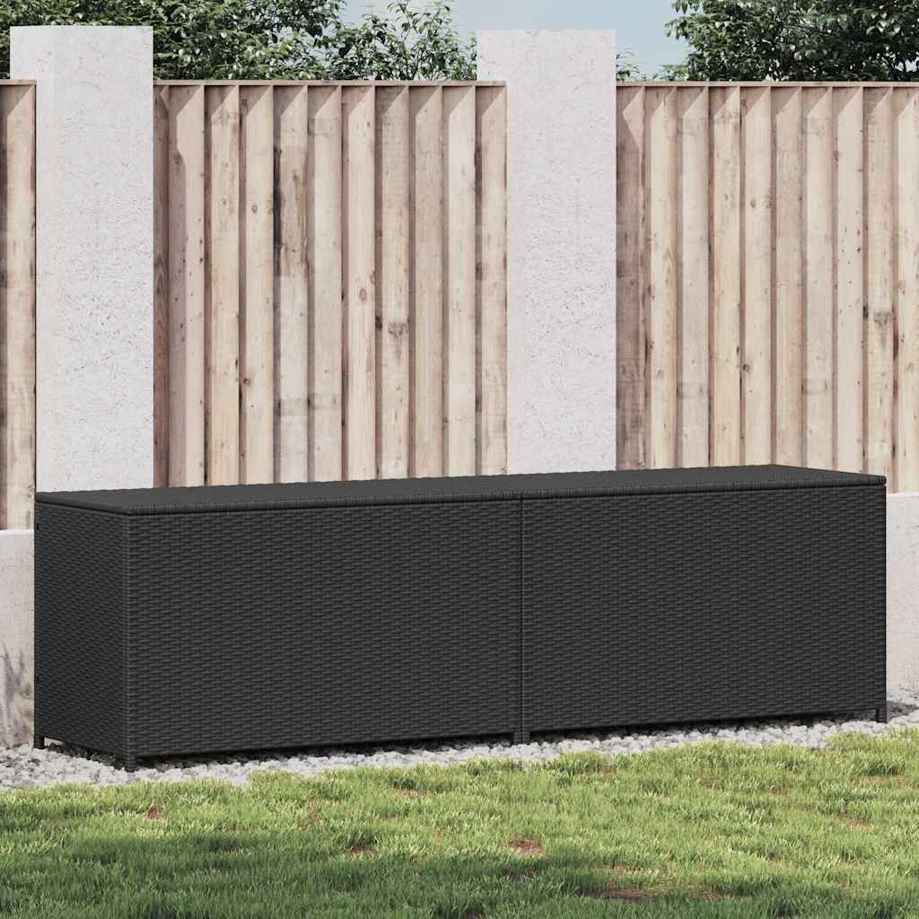 Caixa de arrumação de jardim em vime sintético cinzento 100x50x50 cm