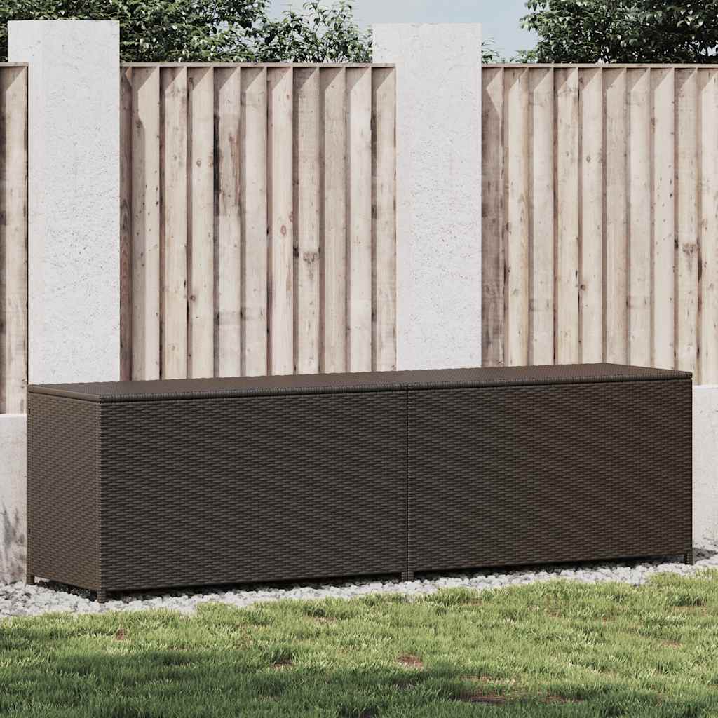 Caixa de arrumação de jardim em vime sintético cinzento 100x50x50 cm