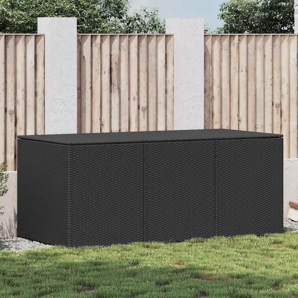 Caixa de arrumação de jardim em vime sintético cinzento 100x50x50 cm