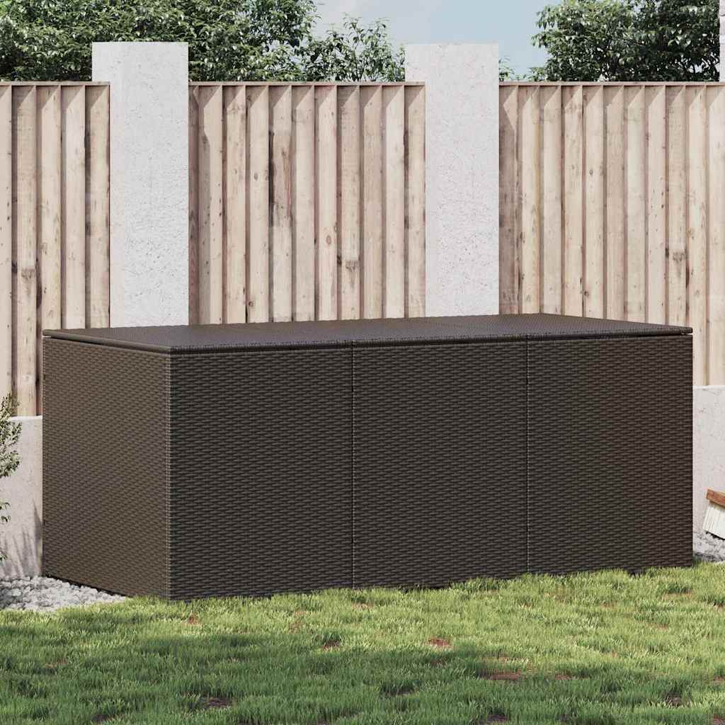 Caixa de arrumação de jardim em vime sintético cinzento 100x50x50 cm