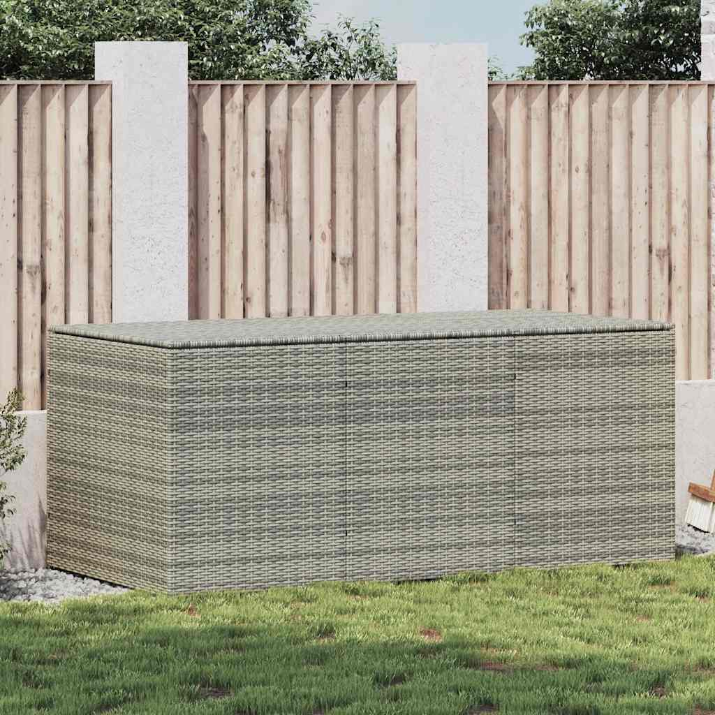 Caixa de arrumação de jardim em vime sintético cinzento 100x50x50 cm