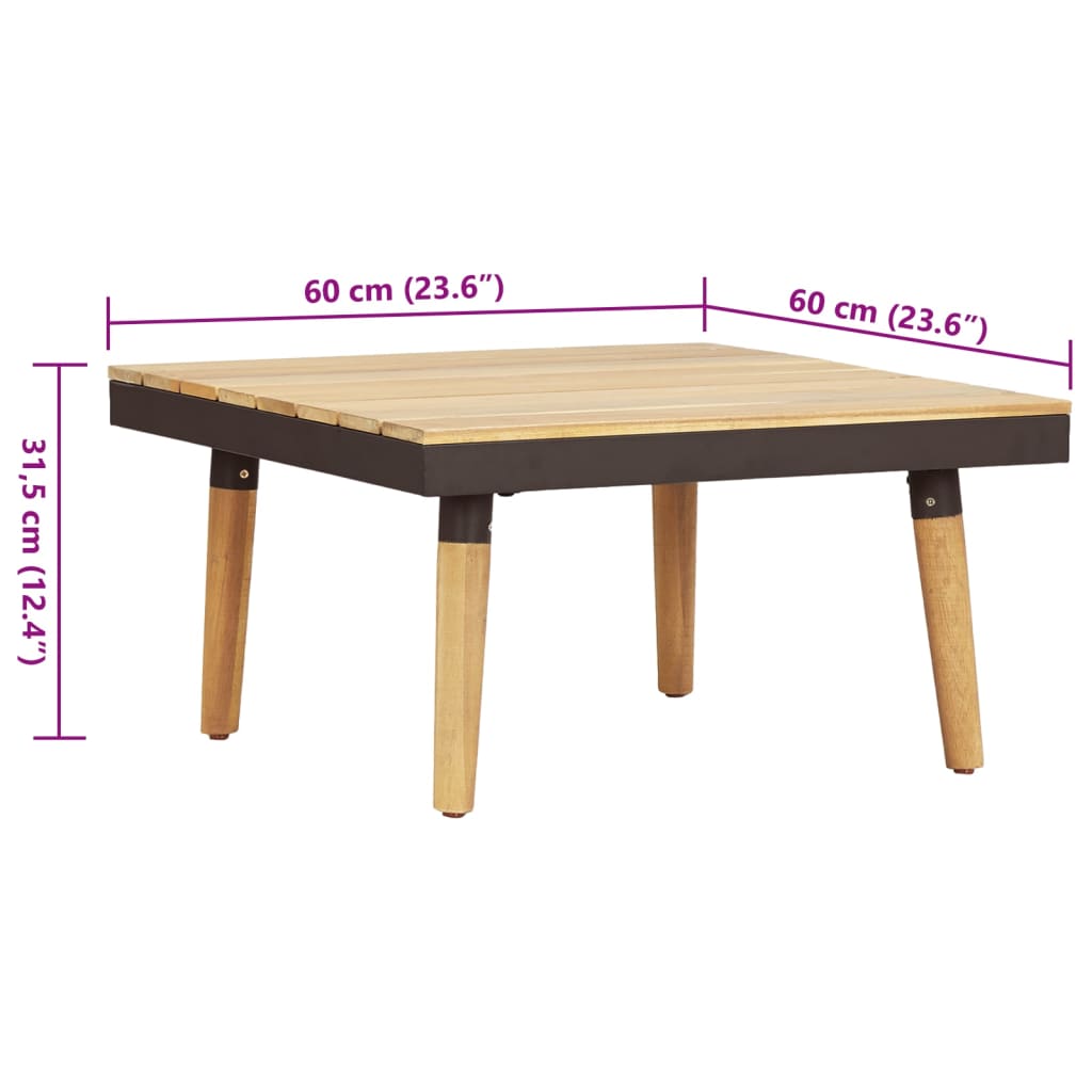 Juego muebles de jardín 8 plazas y cojines madera acacia maciza