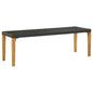 Black rattan garden bench 80 cm