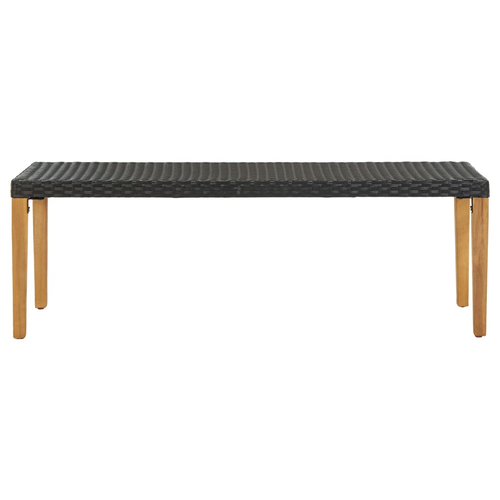 Banco de jardín ratán negro 80 cm