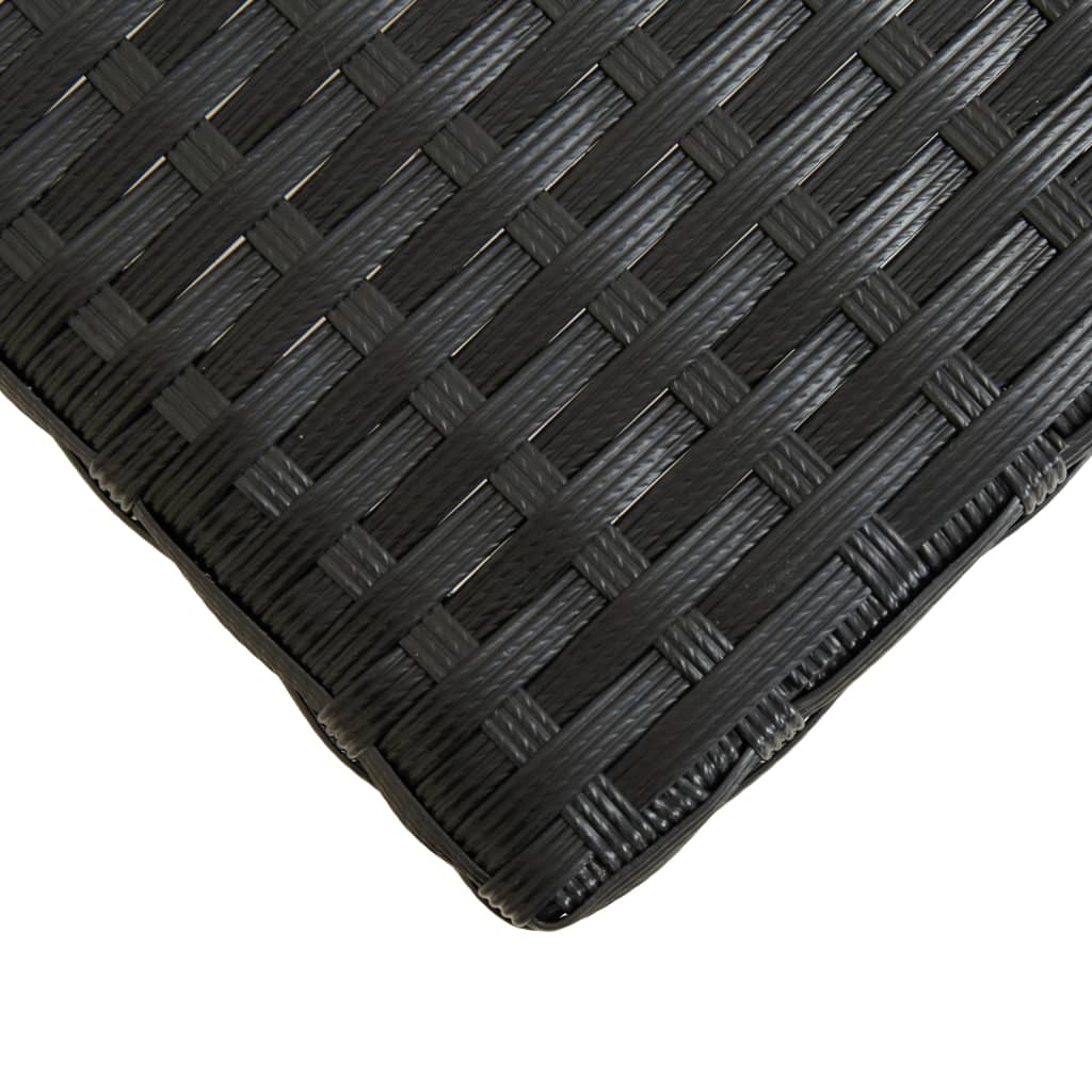 Banco de jardín ratán negro 80 cm