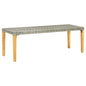 Black rattan garden bench 80 cm