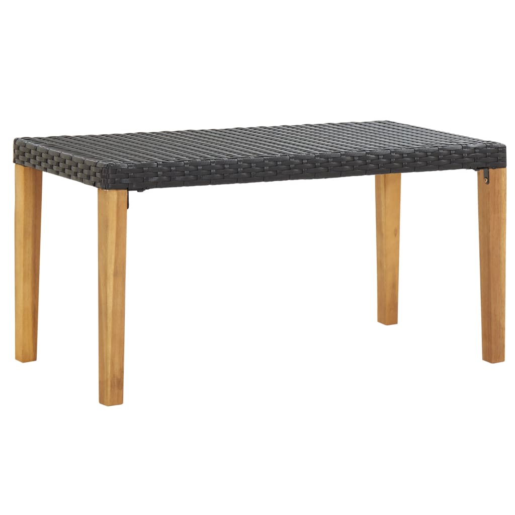 Banco de jardín de ratán sintético marrón 120 cm
