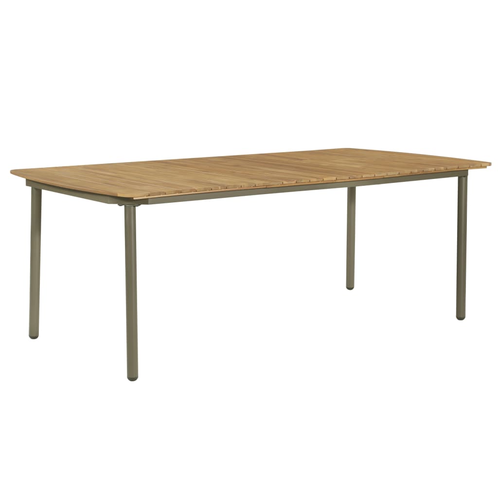 Set de comedor de jardín 9 pzas madera maciza de acacia y acero