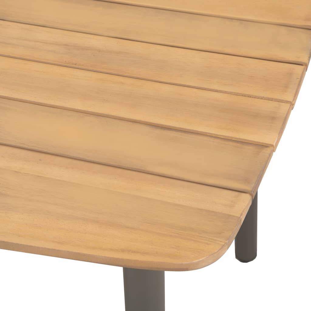 Set de comedor de jardín 9 pzas madera maciza de acacia y acero