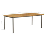 Set de comedor de jardín 9 pzas madera maciza de acacia y acero