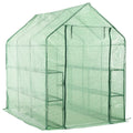 Accessible greenhouse with 12 steel shelves 143x214x196 cm