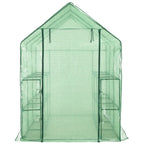 Accessible greenhouse with 12 steel shelves 143x214x196 cm