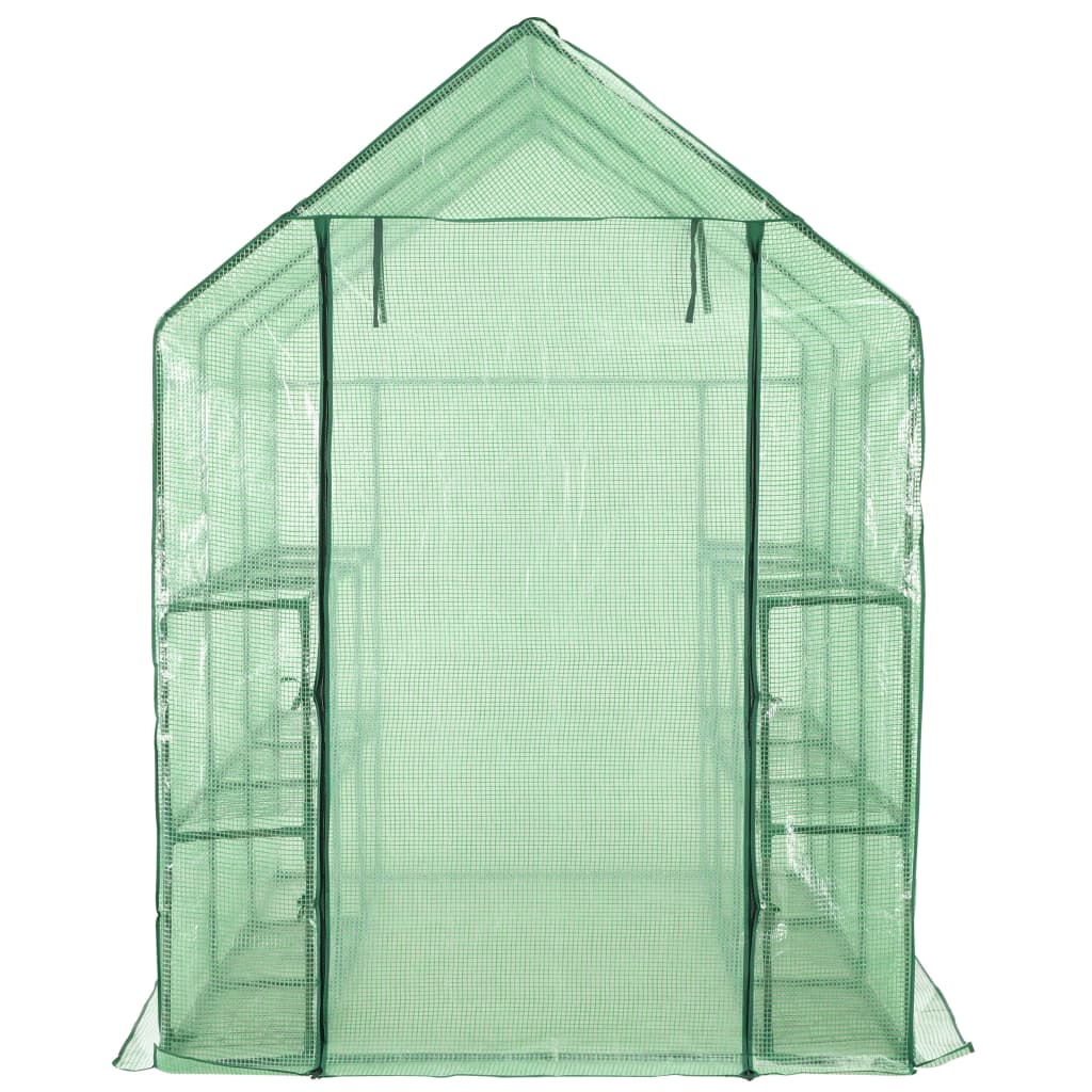 Invernadero accesible con 12 estantes acero 143x214x196 cm