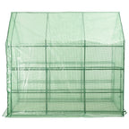Accessible greenhouse with 12 steel shelves 143x214x196 cm