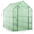 Accessible greenhouse with 12 steel shelves 143x214x196 cm