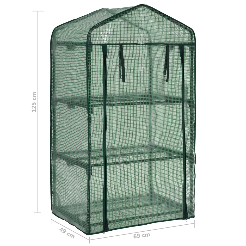 Mini Invernadero de 3 niveles 69x49x125 cm