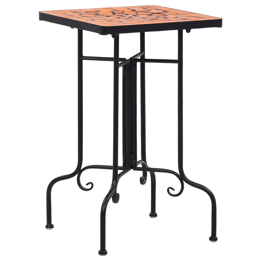 Mesa auxiliar de mosaico cerámica azul y blanco