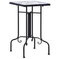 Mesa auxiliar de mosaico cerámica azul y blanco