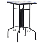 Mesa auxiliar de mosaico cerámica azul y blanco