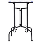 Mesa auxiliar de mosaico cerámica azul y blanco
