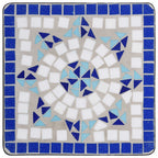 Mesa auxiliar de mosaico cerámica azul y blanco