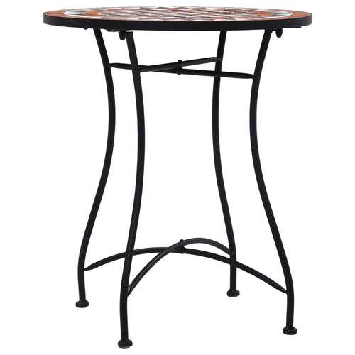Brown ceramic mosaic bistro table 60 cm