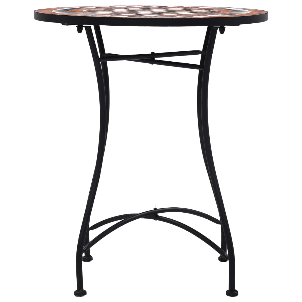 Mesa bistró de mosaico cerámica marrón 60 cm
